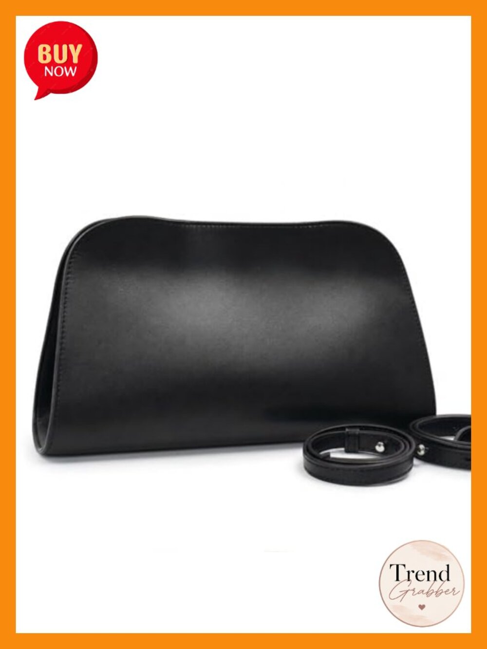 Genuine Leather Clutch Purse with Detachable Strap Formal Evening Bag